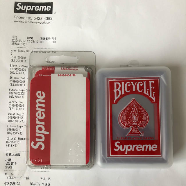 Supreme  Bicycle Clear Cards  トランプ　セットその他