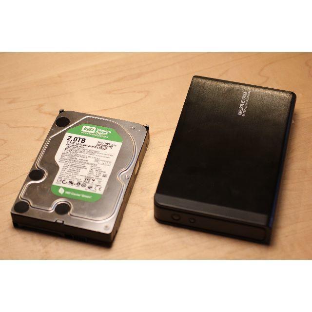 外付け2TB HDD (2TB HDD+外付けケース)