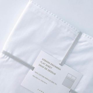 ザラホーム(ZARA HOME)の新品 ZARA HOME ザラホーム シングル ミニ ポンポン フラット シーツ(シーツ/カバー)