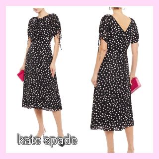 ケイトスペードニューヨーク(kate spade new york)の【kate spade】ギャザー入り プリントクレープ ミディワンピース(ロングワンピース/マキシワンピース)