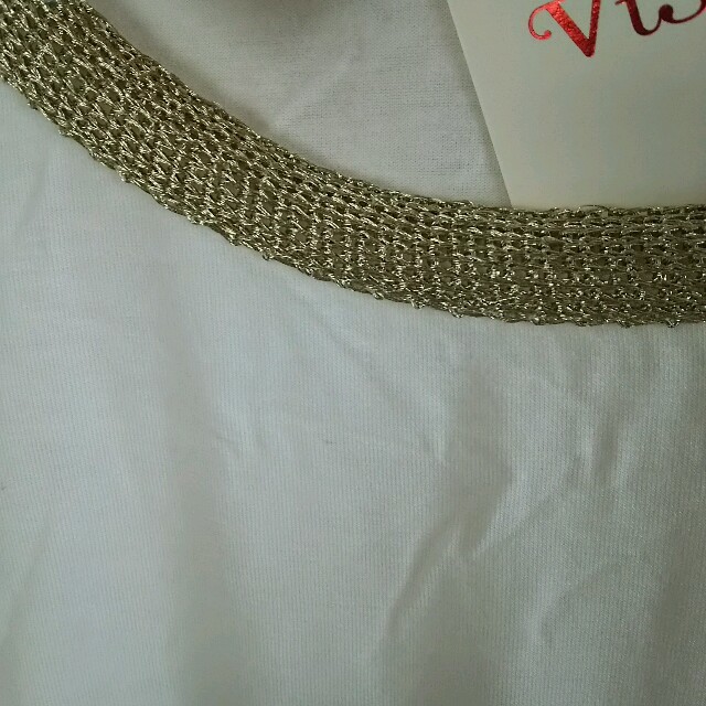 ViS(ヴィス)の専用☆ビスVisロングTシャツ新品タグ付白×金 レディースのトップス(Tシャツ(長袖/七分))の商品写真