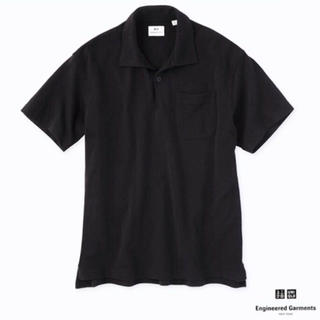 ユニクロ(UNIQLO)の超美品 ユニクロ × エンジニアドガーメンツ オーバーサイズ ポロシャツ 黒 M(ポロシャツ)