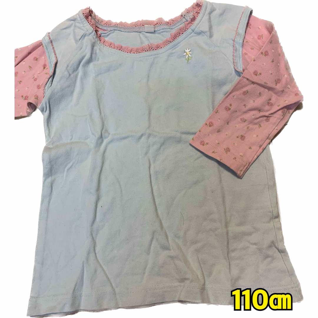 [110㎝]カットソー(水色) キッズ/ベビー/マタニティのキッズ服女の子用(90cm~)(Tシャツ/カットソー)の商品写真