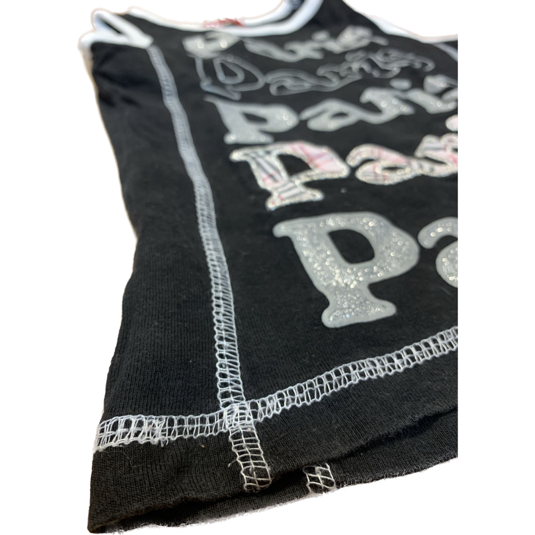 [110㎝]ロゴタンクトップ(黒) キッズ/ベビー/マタニティのキッズ服女の子用(90cm~)(Tシャツ/カットソー)の商品写真