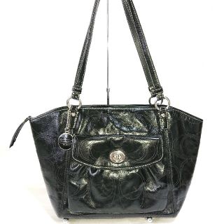 コーチ(COACH)のcoach コーチ レザー ショルダーバッグ ブラック ☆美品☆(ショルダーバッグ)