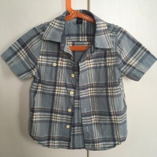 ベビーギャップ(babyGAP)の半袖チェックシャツ(ブラウス)