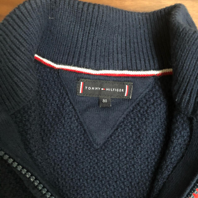 TOMMY HILFIGER(トミーヒルフィガー)の80センチ/トミーフィルフィガー/ニットパーカー キッズ/ベビー/マタニティのベビー服(~85cm)(カーディガン/ボレロ)の商品写真