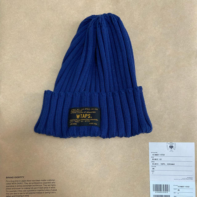 wtaps 16ss beanie ブルー　美品　ニット帽　大人気モデル