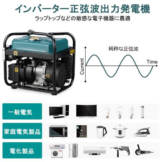 ガソリン発電機インバーター式 正弦波 最大出力2.0KVA50Hz/60Hz対応