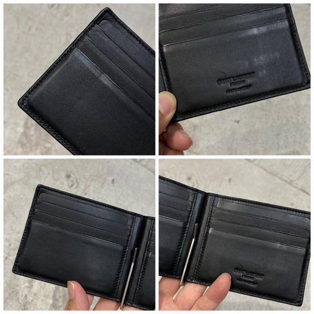 Saint Laurent(サンローラン)の美品 SAINT LAURENT サンローラン クロコ 型押し 2つ折り 財布 メンズのファッション小物(折り財布)の商品写真