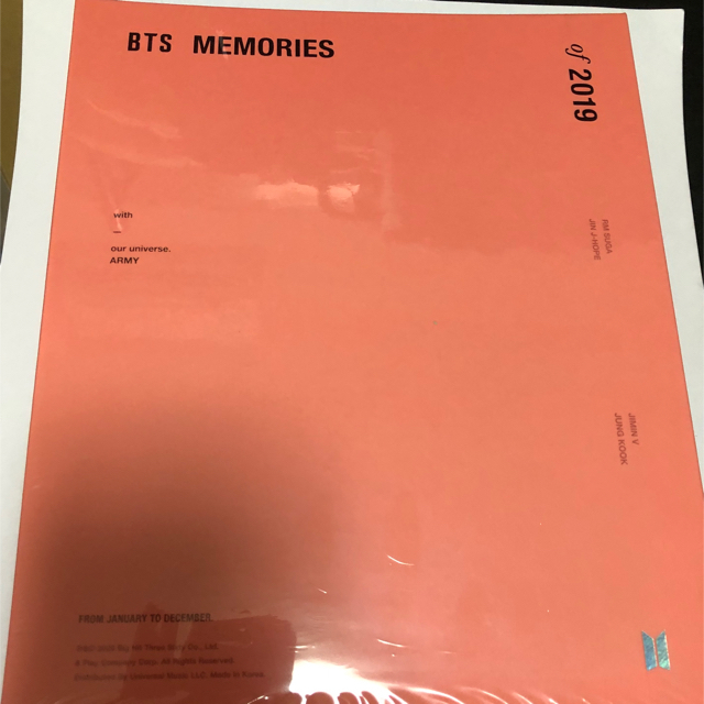 DVD BTS MEMORIES OF 2019 メモリーズ