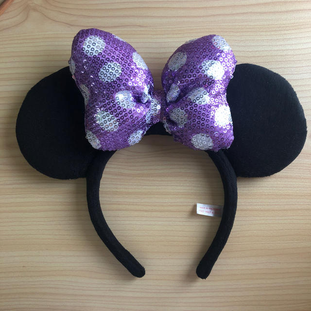 日本正規代理店品 ミニーマウス りぼんカチューシャ 紫