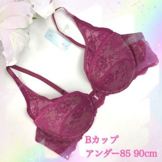 アンダー85／90cm♡Bカップ♪レーシーブラ フロントホック ボルドー(ブラ)