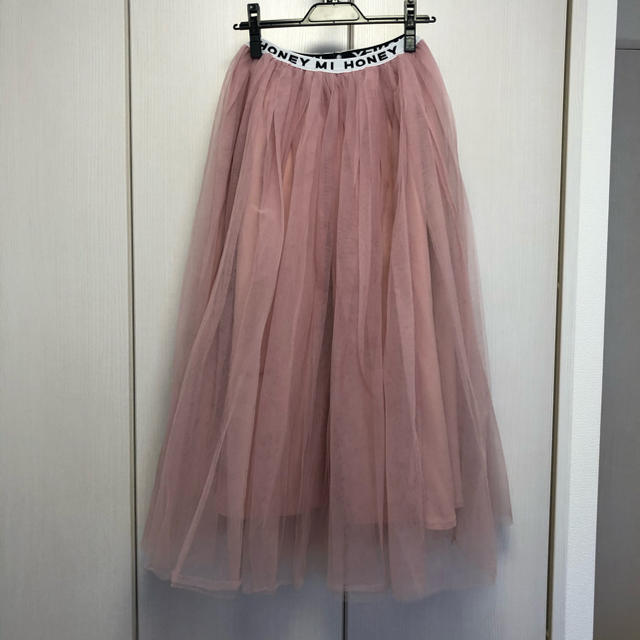 Honey mi Honey(ハニーミーハニー)のHONEY MI HONEY ロングチュールスカート　ピンク レディースのスカート(ロングスカート)の商品写真