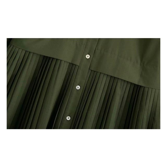 ZARA - 🍁秋先行🍁2121◇ khaki プリーツ シャツワンピースの