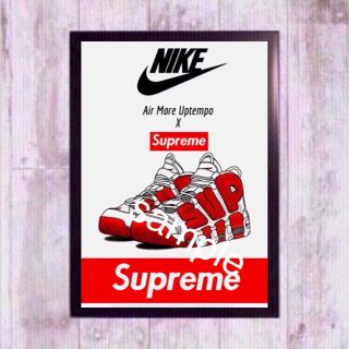 ナイキ(NIKE)のNIKE AIR MORE × supreme アップテンポ モアテン 額付(スニーカー)