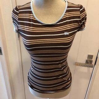 バーバリーブルーレーベル(BURBERRY BLUE LABEL)の【美品】バーバリー ブルーレーベル　ボーダーTシャツ(Tシャツ(半袖/袖なし))