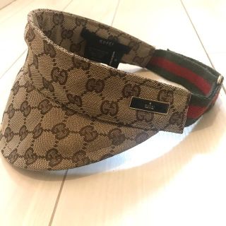 グッチ(Gucci)の【正規品】GUCCI/  グッチ サンバイザー/シェリーライン  GGキャンパス(キャップ)