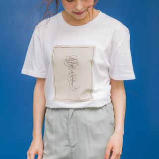 スプレイ(SpRay)のSpRay 線描きバラプリント Tシャツ(Tシャツ(半袖/袖なし))