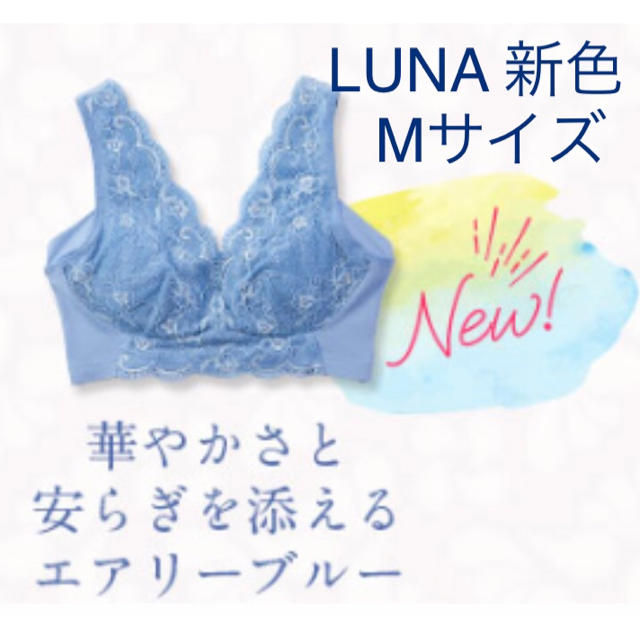 LUNA ルーナ　ナチュラルアップナイトブラ　  Mサイズ　ブルー