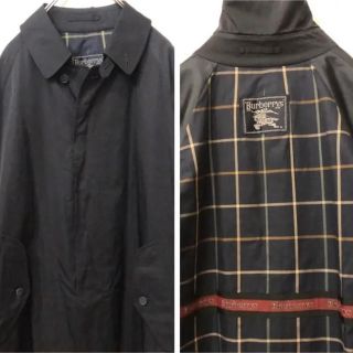 バーバリー(BURBERRY)の美品！BURBERRY  ノバチェック柄　ステンカラーコート　サイズL〜XL相当(トレンチコート)