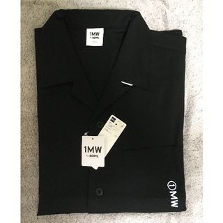 ソフ(SOPH)の【未使用】1MW by SOPH. オープンカラーシャツ(5分袖) Lサイズ 黒(シャツ)