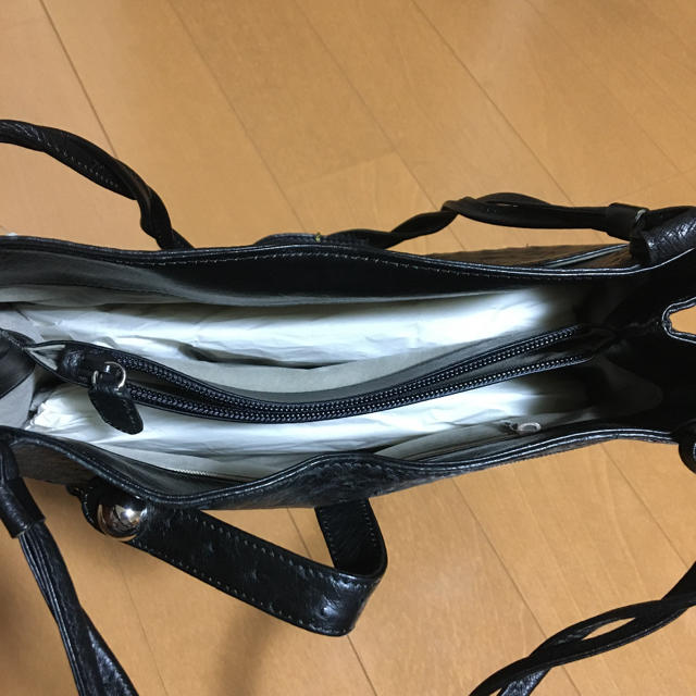 JRA認証 オーストリッチ 日本製 ハンドバッグ ダークグリーン