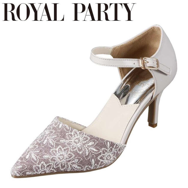 ROYAL PARTY(ロイヤルパーティー)のパンプス グレー 花柄 royal party レディースの靴/シューズ(ハイヒール/パンプス)の商品写真