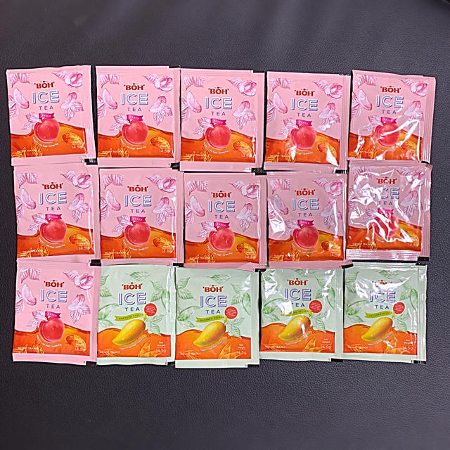 BOH(ボー)のBOH tea アイスティ　15袋　マレーシア　シンガポール　マンゴー、ピーチ 食品/飲料/酒の飲料(茶)の商品写真