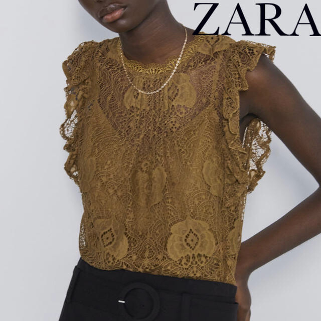 ZARA(ザラ)のZARA レースカットソー レディースのトップス(カットソー(半袖/袖なし))の商品写真