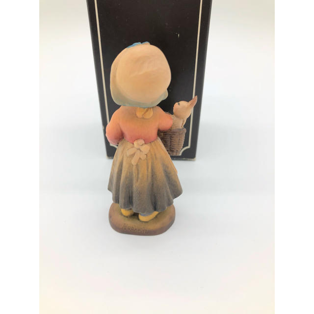 ANRI 木彫り人形 うさぎと少女 アンリ フィギュア フィギュリン 保証