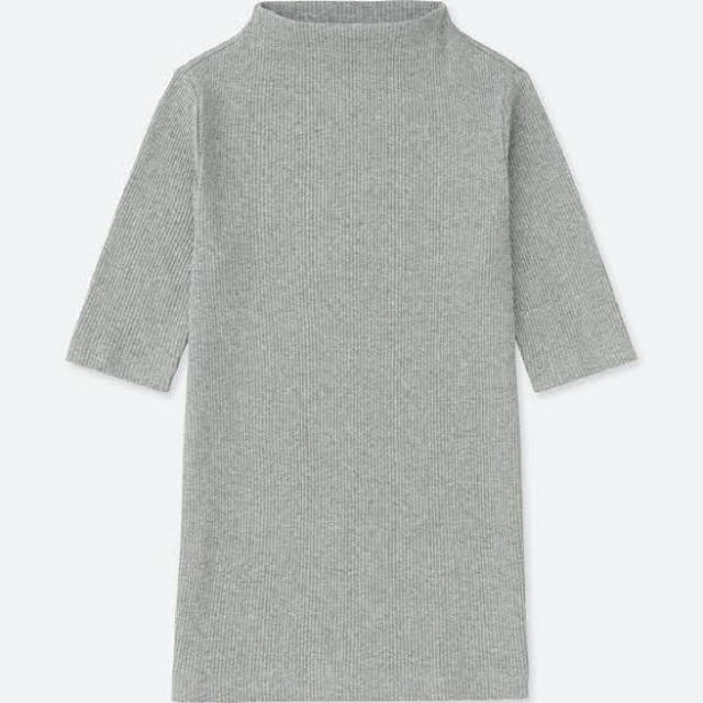 UNIQLO(ユニクロ)のリブハイネックT レディースのトップス(Tシャツ(半袖/袖なし))の商品写真