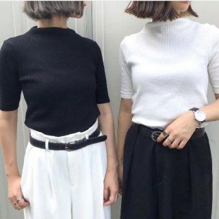 ユニクロ(UNIQLO)のリブハイネックT(Tシャツ(半袖/袖なし))