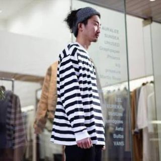 グラフペーパー　Border L/S Pocket Tee 2020ss 未使用(Tシャツ/カットソー(七分/長袖))