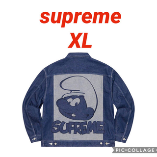 シュプリーム(Supreme)のXL Supreme/Smurfs Denim Trucker Jacket(Gジャン/デニムジャケット)