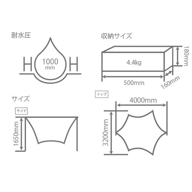 DOPPELGANGER(ドッペルギャンガー)のDOD さすらいタープ  焚火　ドッペルギャンガー スポーツ/アウトドアのアウトドア(テント/タープ)の商品写真