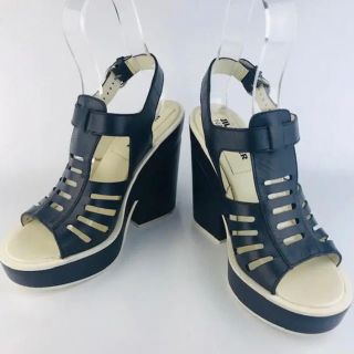 ジルサンダー(Jil Sander)の美品★JIL SANDER NAVY・バックストラップ サンダル（381/2）(サンダル)