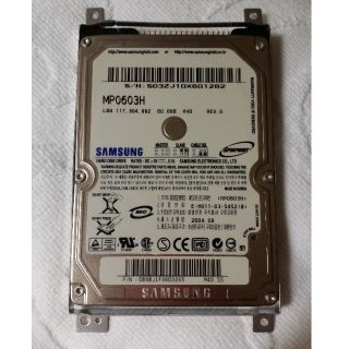 サムスン(SAMSUNG)のノート用IDE-HDD60ギガマウンタ付。(PCパーツ)