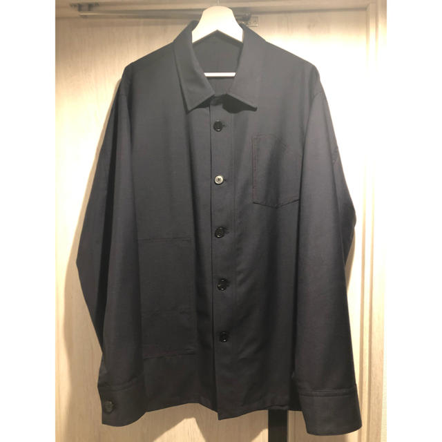 20ss JIL SANDER WOOL OVERSHIRT  NAVY 48