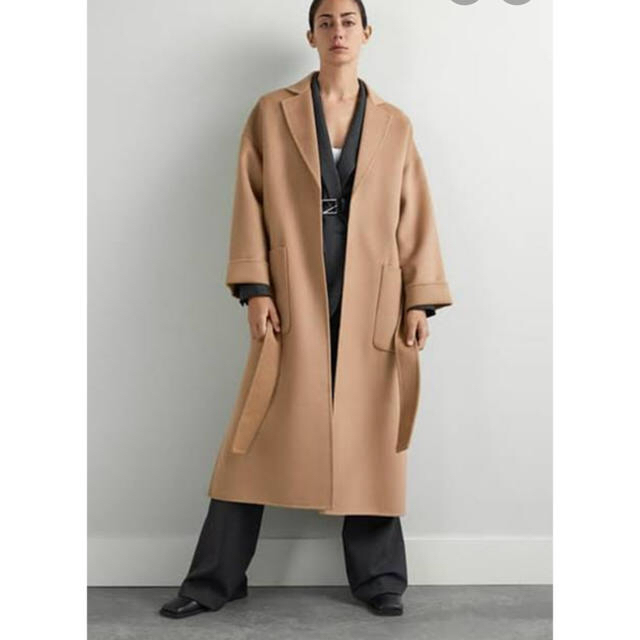 ZARA(ザラ)のZARA コート　ロングコート　オーバーサイズ　ウール　キャメル レディースのジャケット/アウター(ロングコート)の商品写真