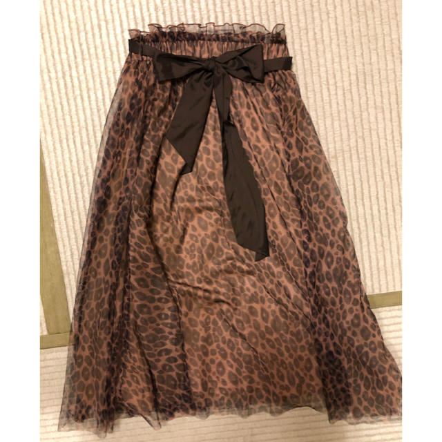 titty&co(ティティアンドコー)のレオパードチュールスカート レディースのスカート(ロングスカート)の商品写真