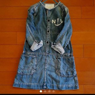 デニムダンガリー(DENIM DUNGAREE)のDENIM&DUNGAREE　ノーカラー　デニム　ワンピース(ワンピース)