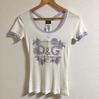 ドルチェアンドガッバーナ(DOLCE&GABBANA)のD&G  ホワイト×ラベンダー　ヤシ柄Tシャツ(Tシャツ(半袖/袖なし))