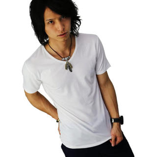   swanunion VネックTシャツ メンズ半袖 ホワイト(Tシャツ/カットソー(半袖/袖なし))