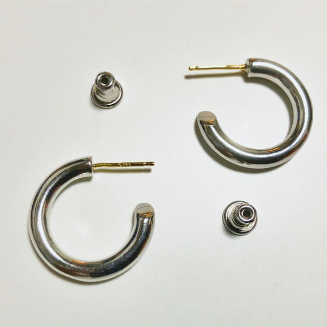 3.5x21mm 両耳セット シルバー925 C型 フープピアス 501サイズの通販