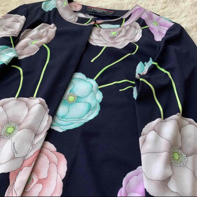 美品レオナール LEONARD カンカン しっとりお花柄ジャケット-eastgate.mk