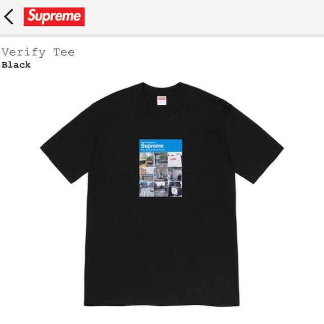 Supreme(シュプリーム)のSupreme 2020fw Week1 立ち上げ Verify Tee 黒 M メンズのトップス(Tシャツ/カットソー(半袖/袖なし))の商品写真