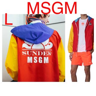 エムエスジイエム(MSGM)の新品 MSGM SUNDEK コラボ ロゴマウンテンパーカー マルチカラー(マウンテンパーカー)