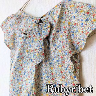 ルビーリベット(Rubyrivet)のRubyrivet　バックリボン付きトップス　花柄(シャツ/ブラウス(半袖/袖なし))