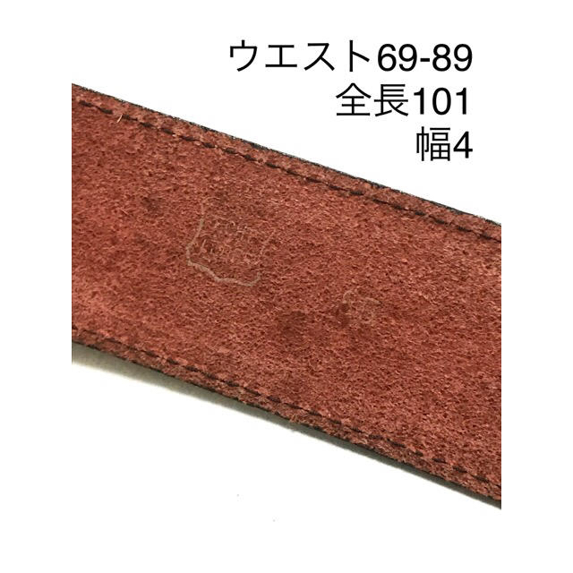 EURO VINTAGE Red Leather Belt W69-89